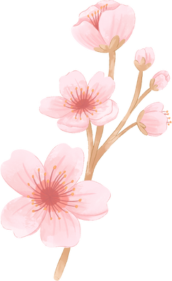 Painterly Textured Lunar New Year Cherry Blossoms